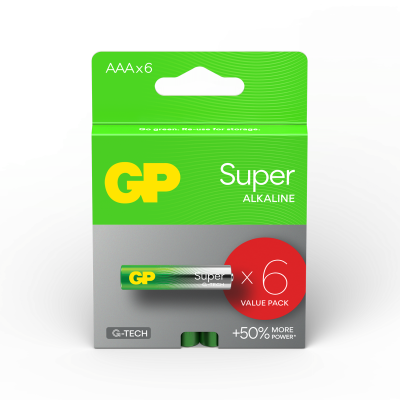 Алкална батерия GP SUPER LR03 AAA / 4+2 бр. в опаковка 1.5V GP-BA-24A21-SBV6 1