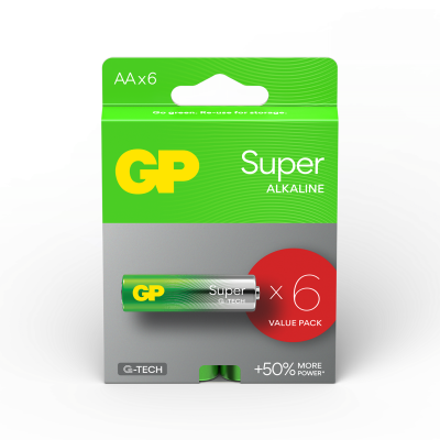 Алкална батерия GP SUPER LR6 AA / 4+2 бр. в опаковка 1.5V GP-BA-15A21-SBV6 1