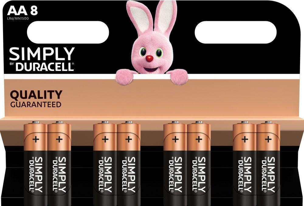 Алкална батерия LR6 AA  8pk блистер SIMPLY MN1500   DURACELL 1