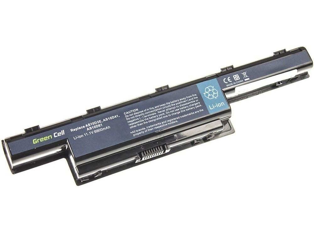 Батерия  за лаптоп GREEN CELL, Acer Aspire 5733 5741 5742 5742G 5750G E1-571 TravelMate 5740 5742 AS10D31, 11.1V, 6600mAh 1