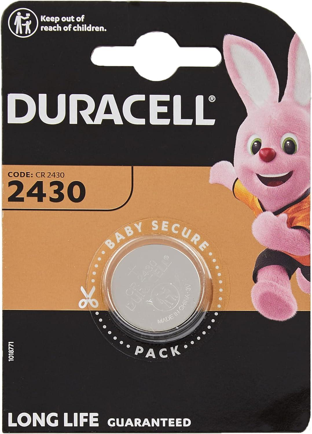 Бутонна батерия литиева DURACELL CR2430, 3V,  1 бр. в блистер, цена за 1 бр. 1