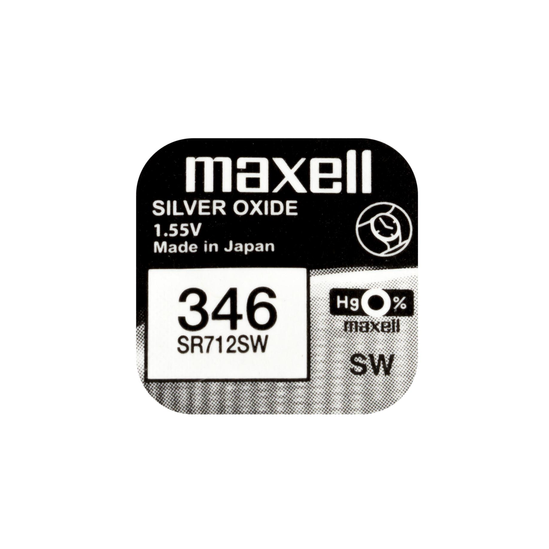 Бутонна батерия сребърна MAXELL SR712 SW 1.55V  / 346 1