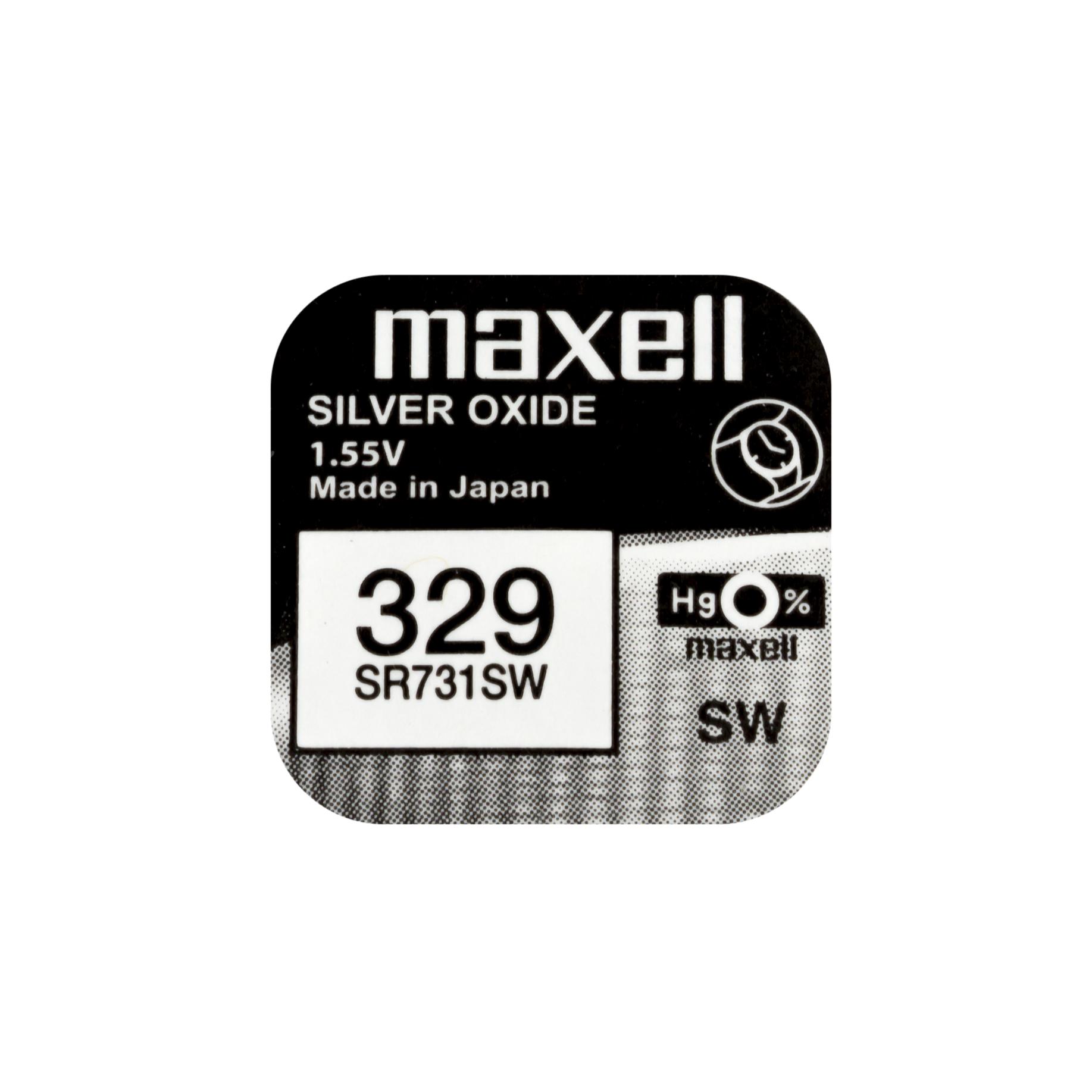 Бутонна батерия сребърна MAXELL SR731 SW / 329/, 1.55V 1