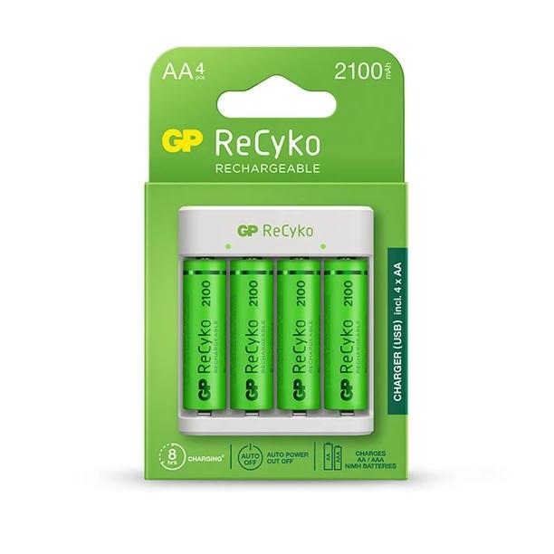 Зарядно GP BATTERIES E411 +  2100mAh AA, За 4 броя, NiMH 1