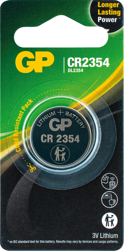 Литиева бутонна батерия GP  CR-2354 3V  1 бр. в блистер /цена за 1 бр./ 1