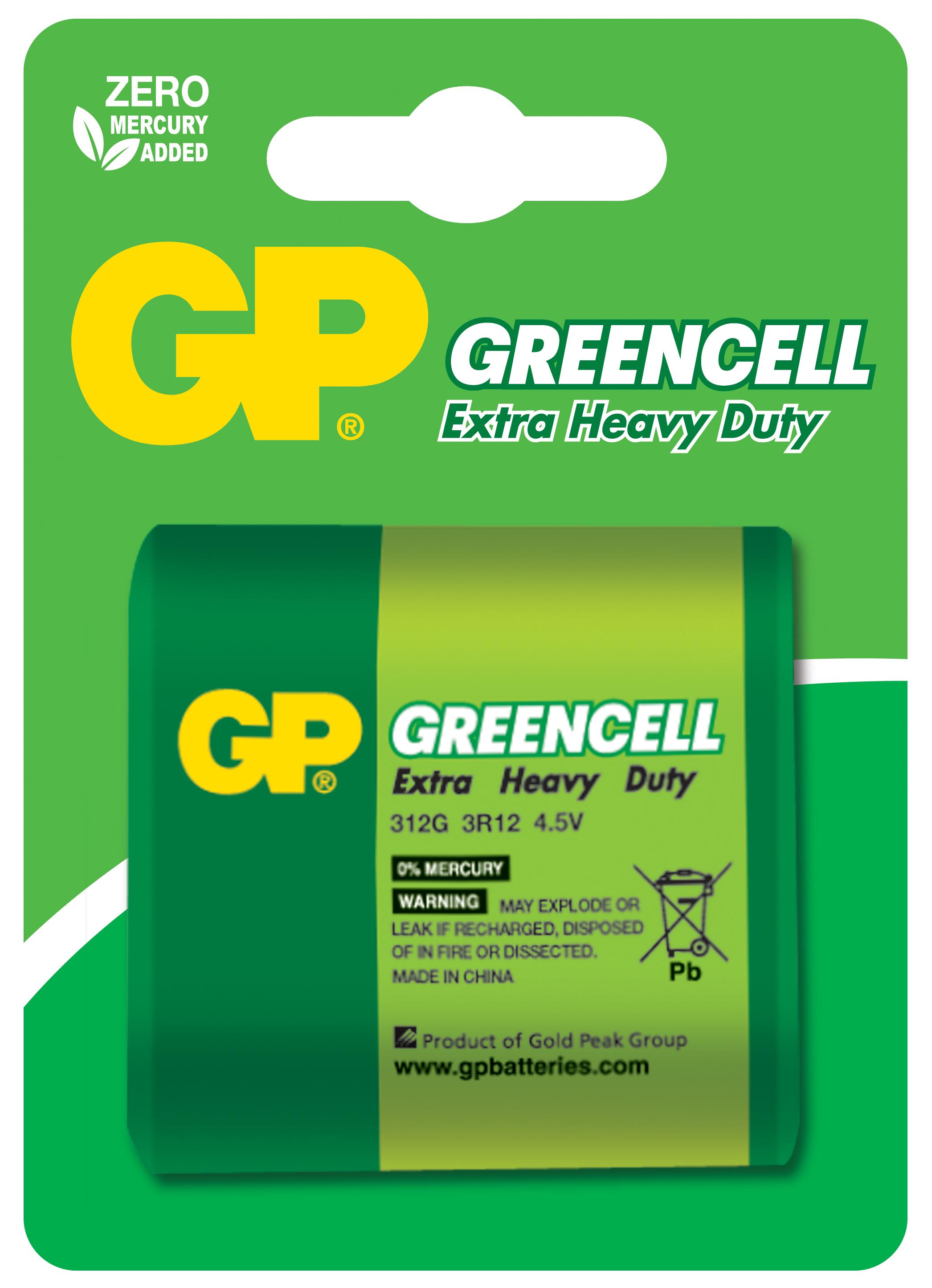 Цинк карбонова батерия GP  3R12 /1 бр. в опаковка/ блистер GREENCELL 4.5V GP 1