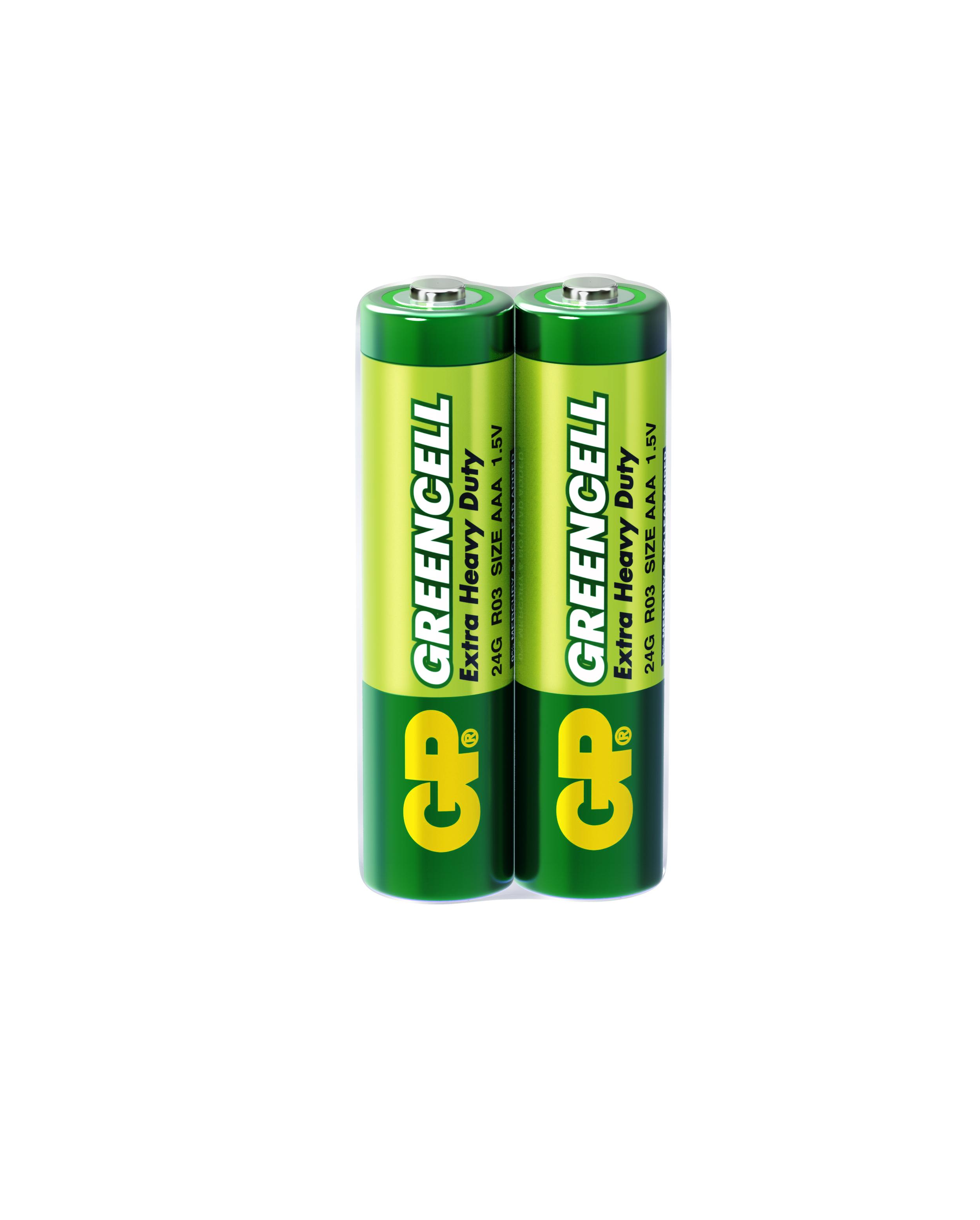 Цинк карбонова батерия GP GREENCELL R03, AAA, 2 бр. shrink, 1.5V 1