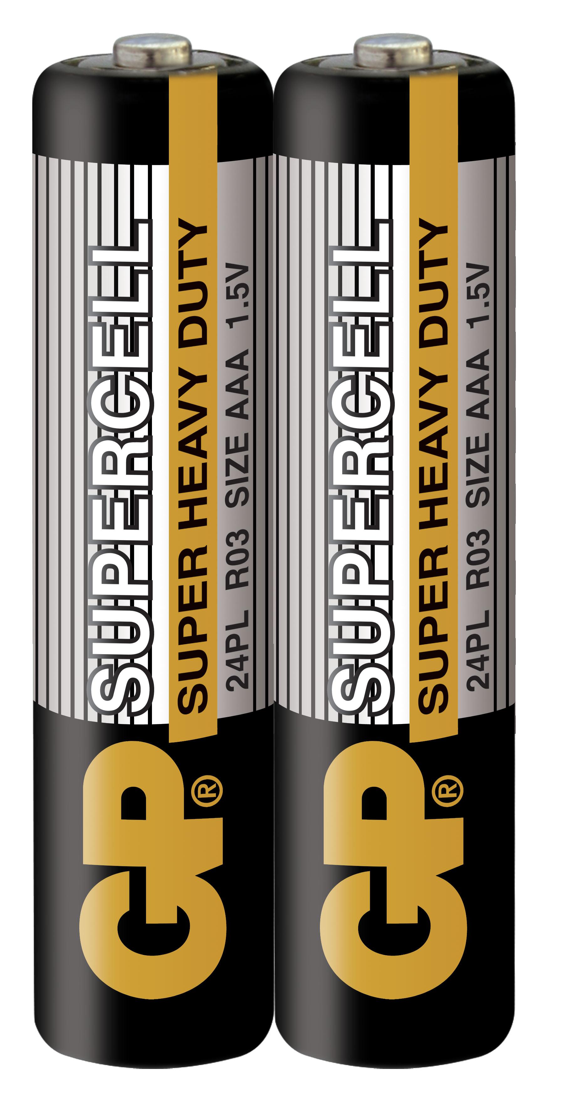 Цинк карбонова батерия GP SUPERCELL R03, AAA, 2 бр. shrink, 1.5V 1