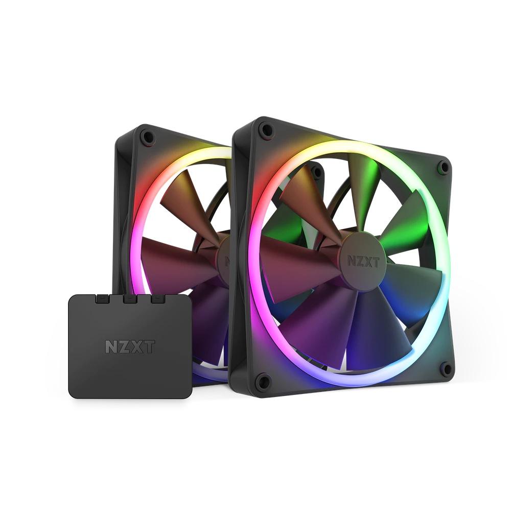 Комплект вентилатори NZXT F140 RGB Black 2 броя и NZXT RGB контролер 1