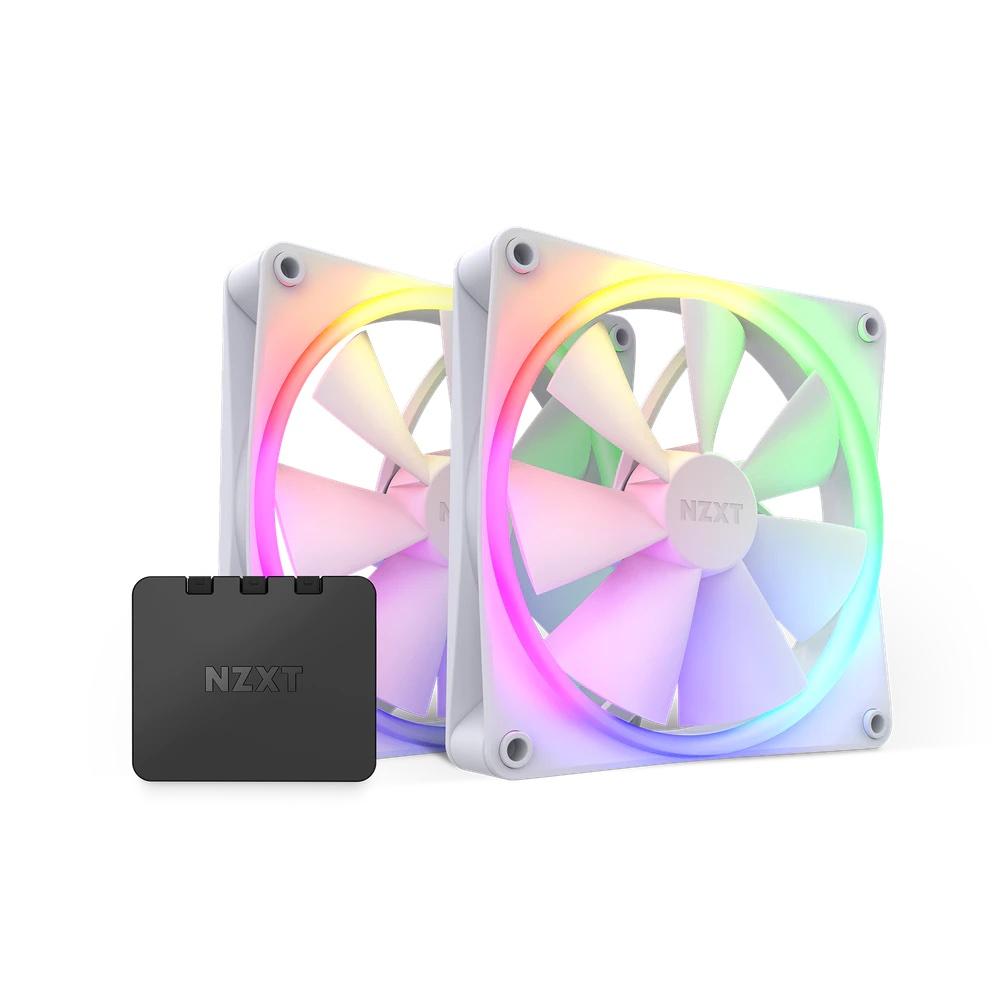 Комплект вентилатори NZXT F140 RGB White 2 броя и NZXT RGB контролер 1