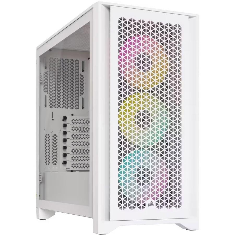 Кутия Corsair iCUE 4000D RGB Airflow Mid Tower, Tempered Glass, Бяла 1