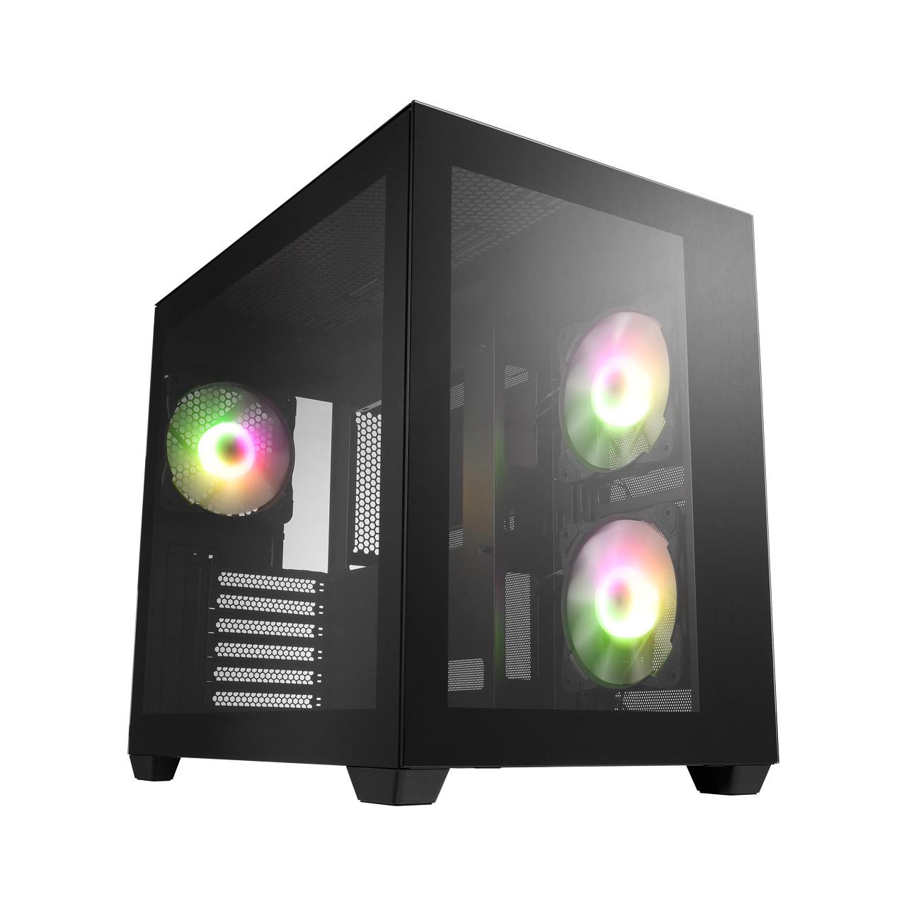 Кутия FSP CMT380 Black ARGB TG, ATX Mid Tower, Черна 1