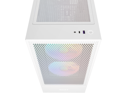 Кутия NZXT H5 Flow RGB Matte White, Mid-Tower 4