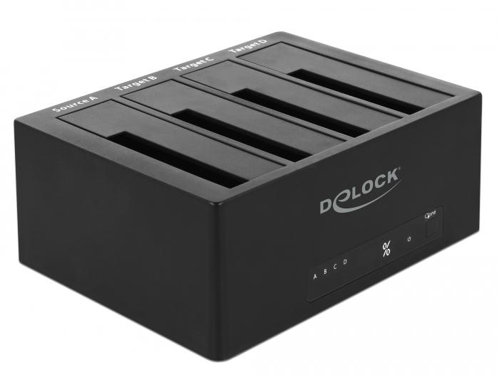 Външна докинг станция Delock, За 4 x HDD/SSD, USB, Функция за клониране, 5 Gbps 1