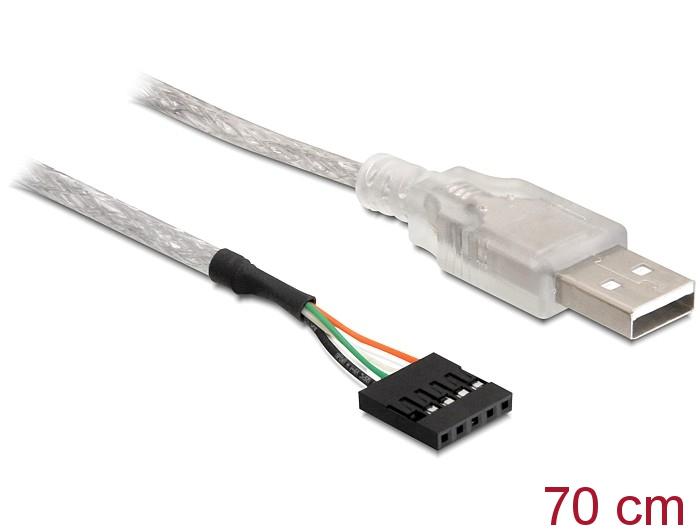 Кабел DeLock USB 2.0-A - pin header, 70 cm 1