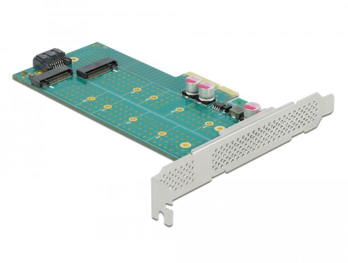 Карта PCI Express x4 Delock към 1x M.2 Key B + 1x  M.2 NVMe M.2 Key M, Low Profile 1