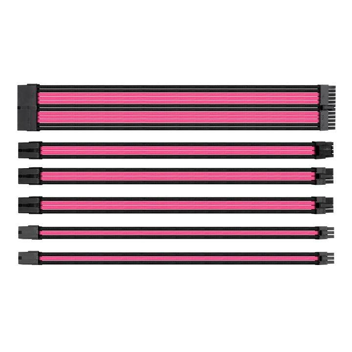 Комплект оплетени кабели Thermaltake TtMod, Black/Pink 1