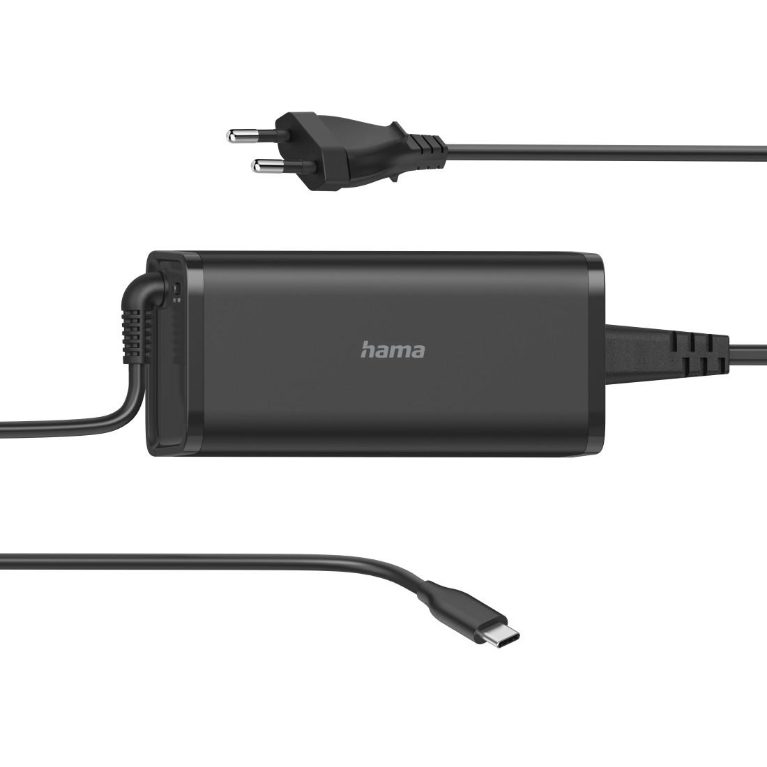 Захранване за лаптоп HAMA универсално, 220V, 5-20V, 92W, USB-C, Power Delivery, Черен 1