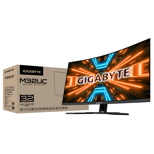 Геймърски Монитор Gigabyte M32UC, 31.5" SS VA UHD 3840x2160, Curved 1500R, 144Hz, 1ms, HDR 400, KVM 9