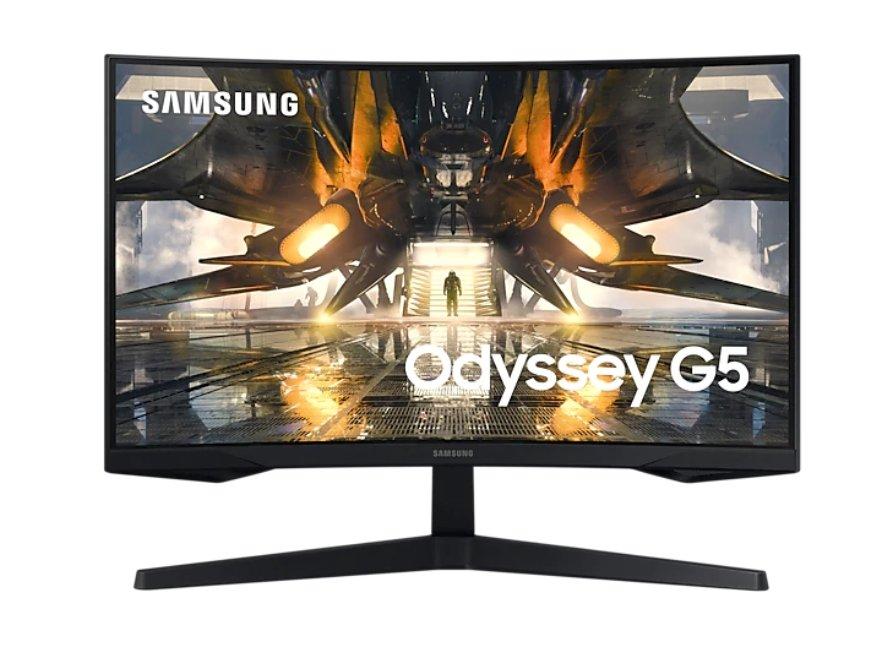 Монитор Samsung LS27AG550A 27" Odyssey G55A, VA Curved, QHD 2560x1440 , 165 Hz, 1 ms, HDR10, AMD FreeSync, DP, HDMI, Black 1