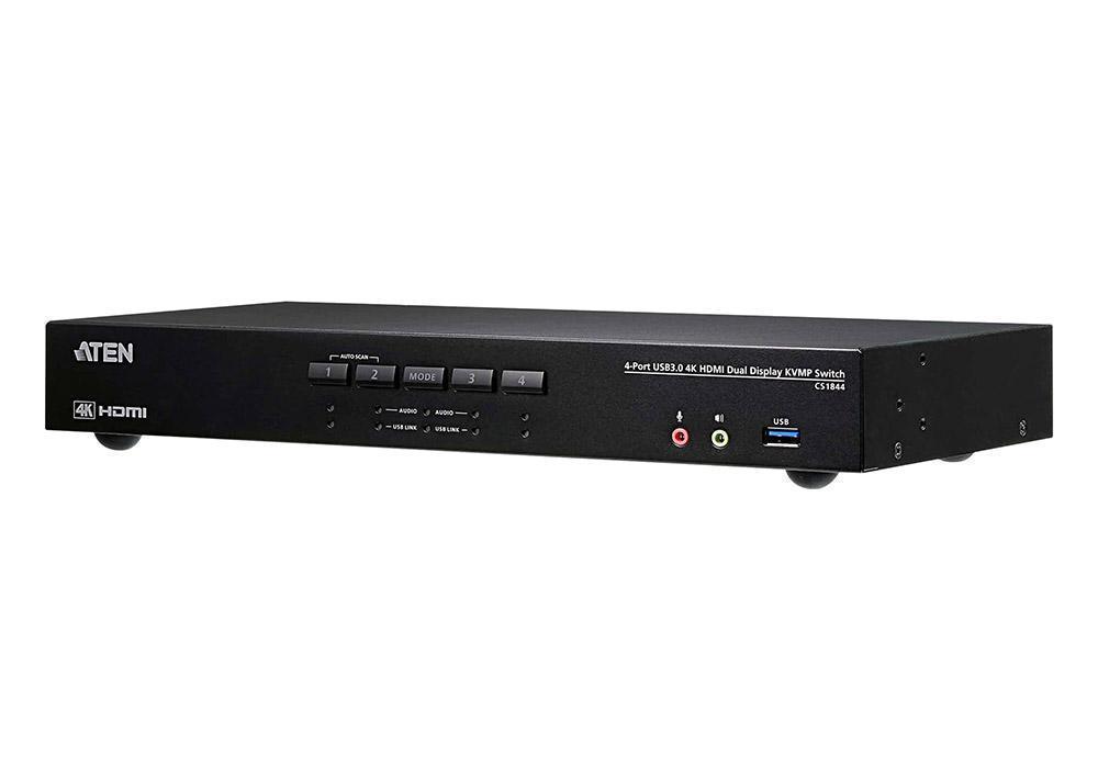 KVM превключвател ATEN CS1844-AT-G, 4 порта USB 3.0, За 2 HDMI монитора 1