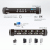 KVMP превключвател ATEN CS1784A, 4-портов, USB, DVI Dual Link, Audio 4