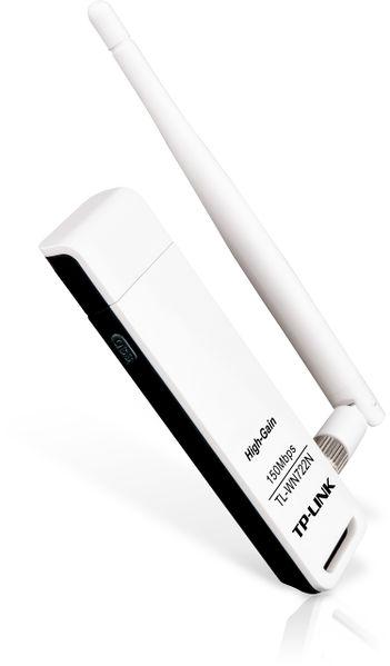 Безжичен адаптер TP LINK TL-WN722N, USB, 2T2R, 2.4Ghz, 802.11n/g/b 1