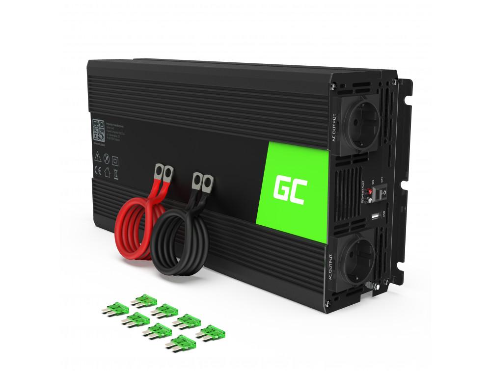 Инвертор GREEN CELL, 12/220V,  DC/AC, 1500W/3000W, Модифицирана синусоида 1