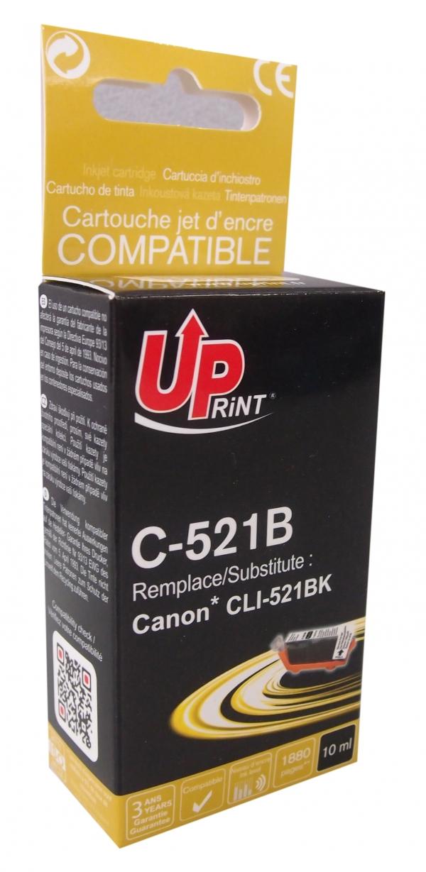 Мастилница UPRINT CLI521 CANON, С чип, Черна 1