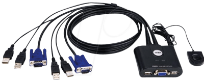 Превключвател KVM ATEN CS22U, 2x 1, USB 1