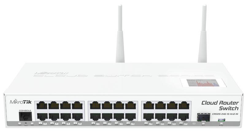 Рутер MikroTik CRS125-24G-1S-2HND-IN, 2.4/5 GHz, 24 порта, PoE 1