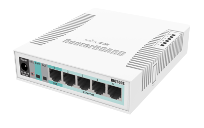 Рутер MikroTik RB260GS CSS106-5G-1SR2, 10/100/1000Mbit, 128 KB, PoE, SwOS 1