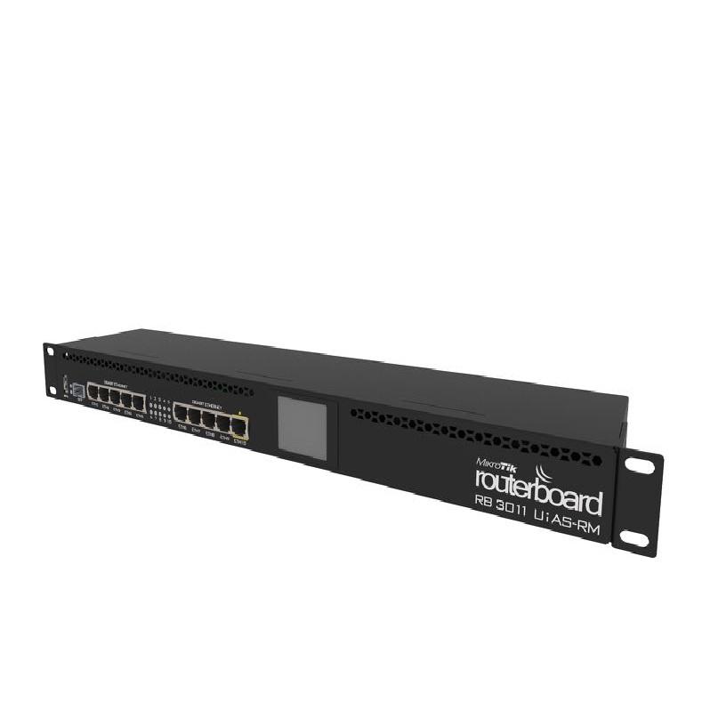 Рутер MikroTik RB3011UiAS-RM, CPU 1.4GHz, 1GB, 8x10/100/1000 1xSFP, USB 3.0 1