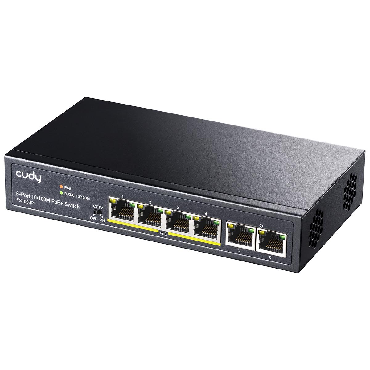 Суич Cudy FS1006P, 6 портов, 10/100, PoE+ Switch 1