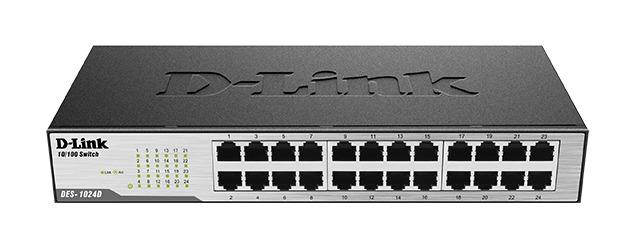 Суич D-Link DES-1024D/E, 24 портов 10/100, Desktop, rack mount 1