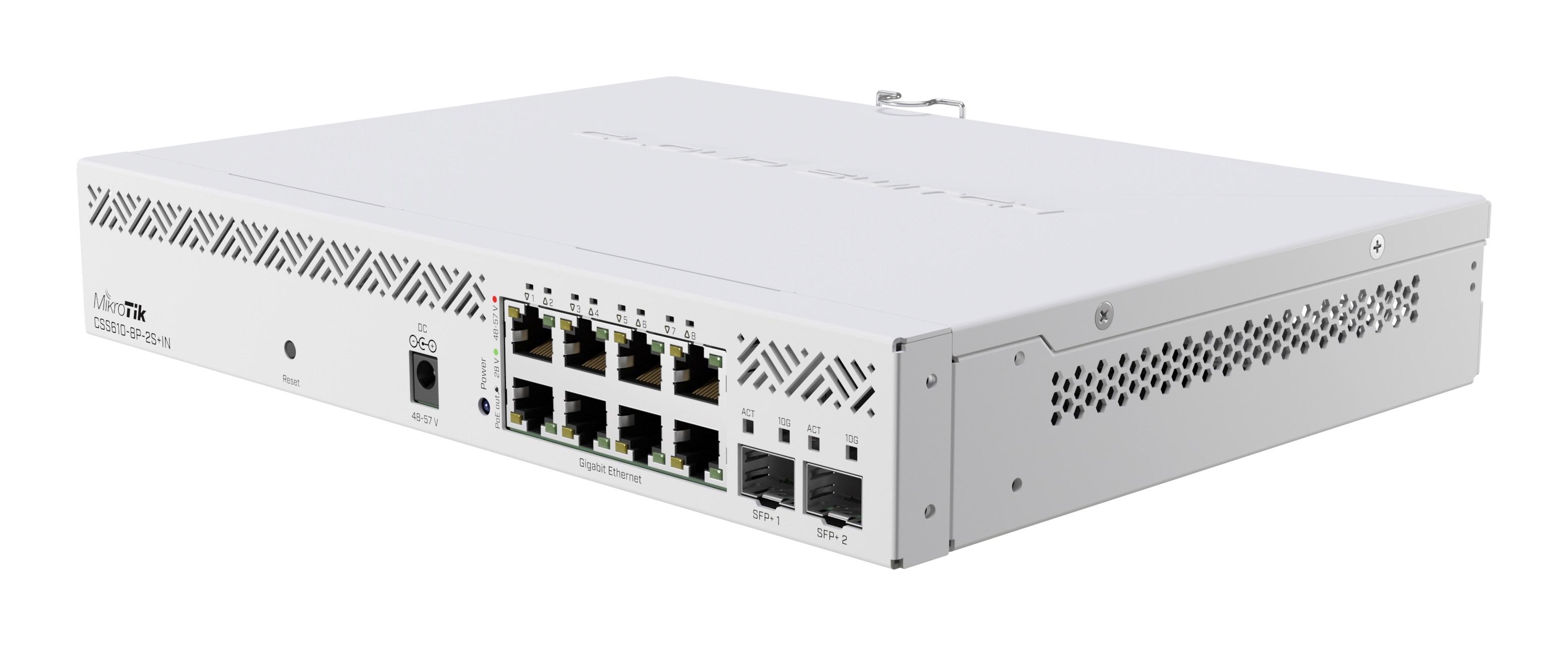 Суич MikroTik CSS610-8P-2S+IN, 8 x Gigabit Ethernet ports, 2 x SFP 1