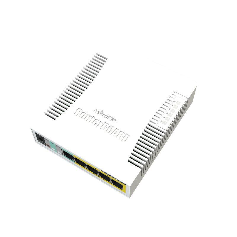 Суич MikroTik RB260GSP, 5-port 10/10/1000+1xSFP, PoE 1