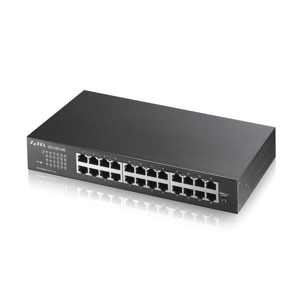 Суич ZYXEL GS1100-24E, 24 портов, Gigabit, за монтаж в шкаф 1