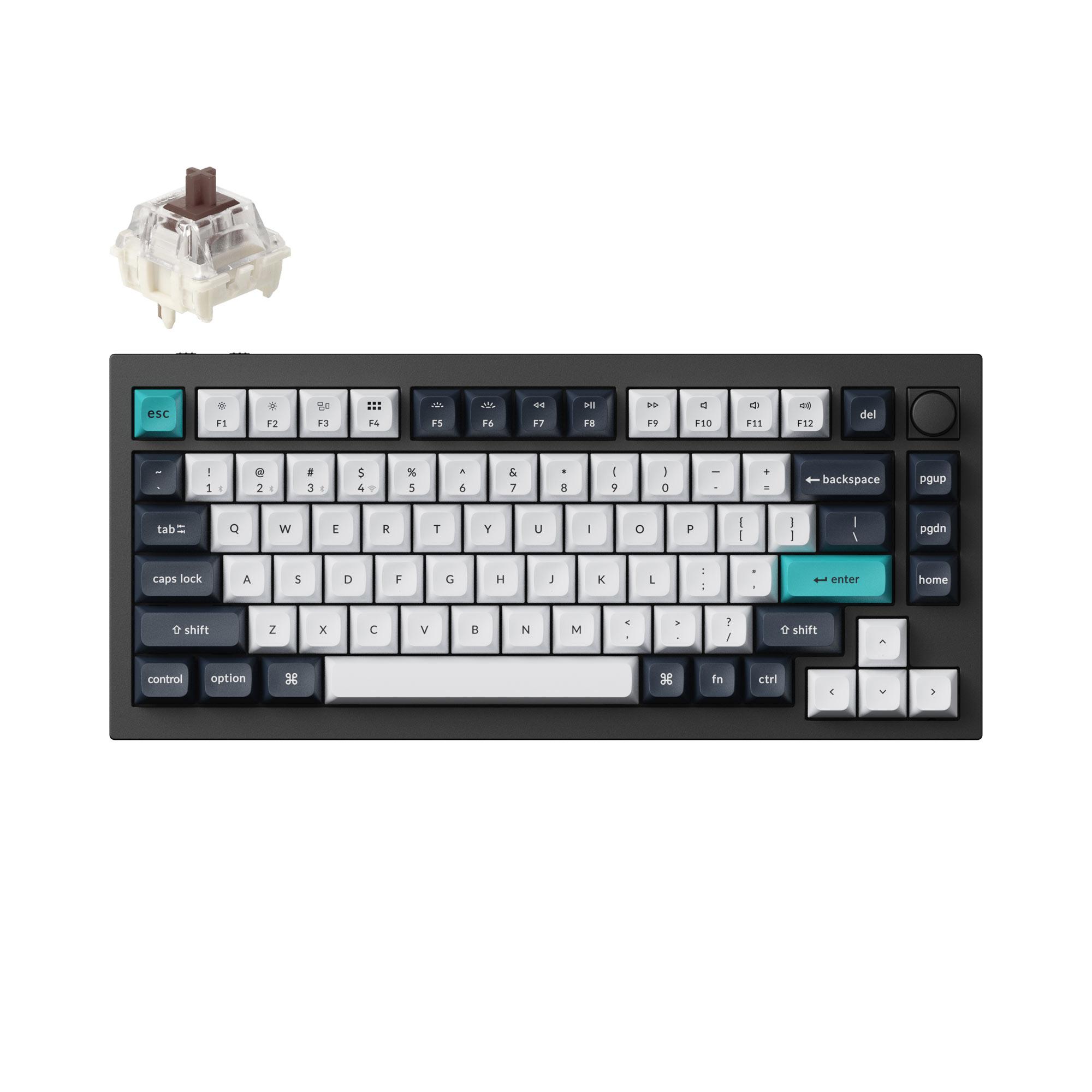 Безжична механичка клавиатура Keychron Q1 MAX Gateron Jupiter Brown Switch - Carbon Black 1