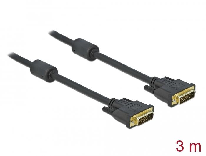 Удължителен кабел Delock, DVI 24+1 мъжко > DVI 24+1 женско, 3 m, Черен 1