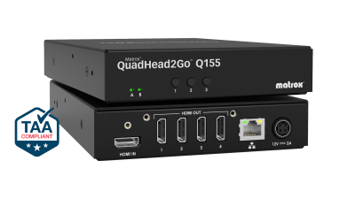 Външен мулти-дисплей адаптер Matrox QuadHead2GO Q155 Multi-Monitor Q2G-H4K2 за едновременна работа на 4 мониторa с HDMI вход 1