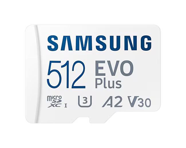 Карта памет Samsung EVO Plus, microSDXC, UHS-I, 512GB, Адаптер 1